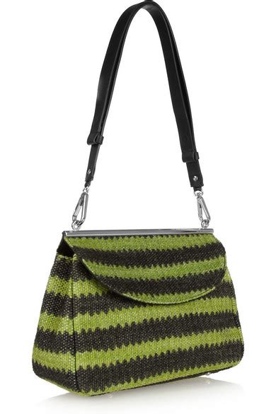 Marni Striped Woven Shoulder Bag Net A Portercom