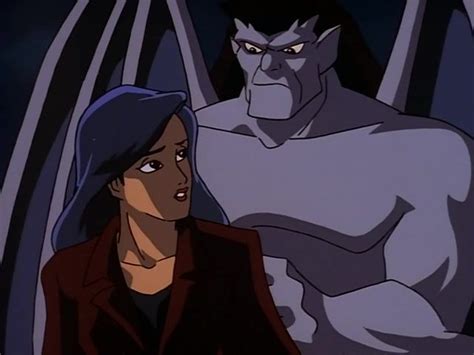 Goliath Protects Elisa While Looking At Each Other Gargoyles Disney Old Disney Tv Shows