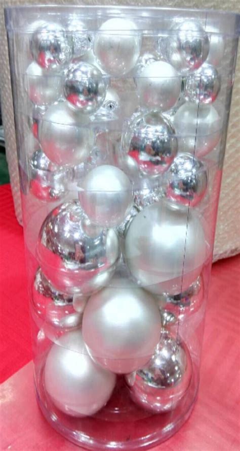 Silver ornament and transparent png images free download. 40-Piece Silver Glass Ball Christmas Ornament Set ...