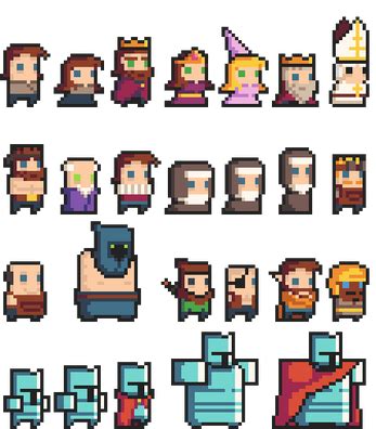 X Fantasy RPG Characters By Superdark Sprites Top Down Game Pixel