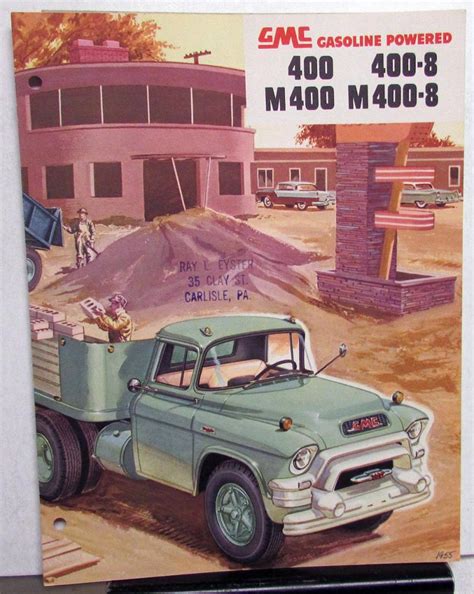 1955 Gmc 400 400 8 And M 400 M 400 8 Truck Sales Brochure Folder Original