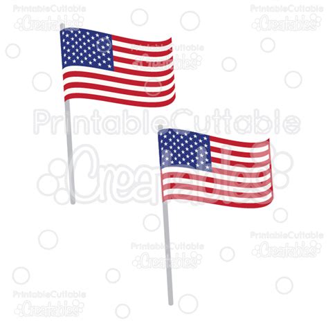 Crossed American Flags Svg Cut Files And Clipart