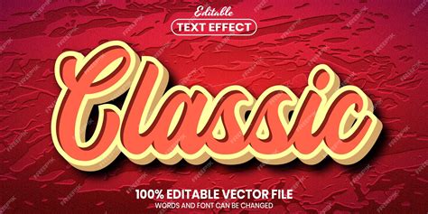 Premium Vector Classic Text Font Style Editable Text Effect