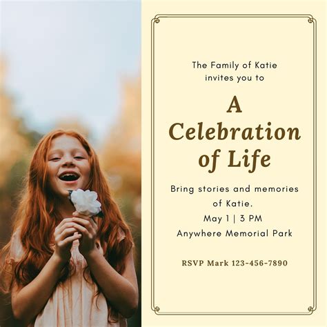 Celebration Of Life Announcement Template Free Jack Frost