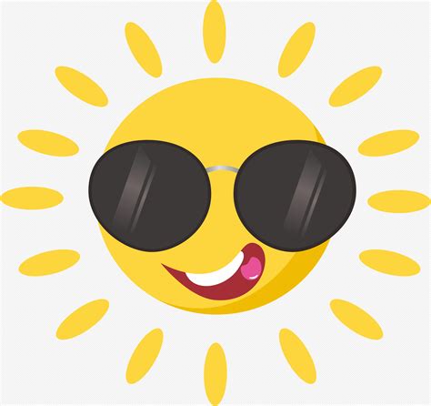 sun wearing sunglasses cartoon vector illustration cartoon sunglasses sun illustration sun
