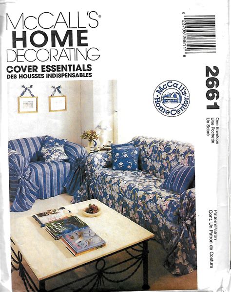 Similarly, you can tie in all the seating in your sitting area by having the pillows on your chairs match an element of the pillows on your couch. McCall's 2661 Cover Essentials Sofa And Chair Slip Covers ...