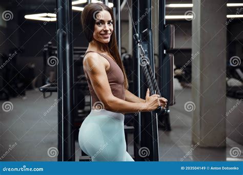 Fitness Woman Pumping Up Booty Legs Muscles Stock Image Image Of