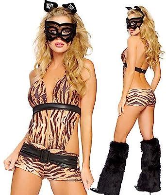 Amazon Com Roma Costume Women S Naughty Tigress Sexy Tiger Costumes