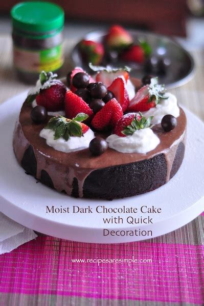 The dark chocolate coating is a perfect background for any white or yellow decorative element. Moist Dark Chocolate Cake with QUICK Decoration - Recipes ...