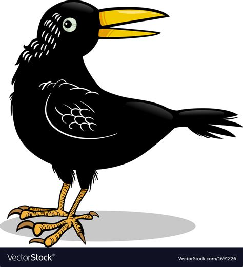 Crow Or Raven Bird Cartoon Royalty Free Vector Image