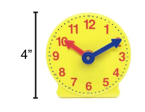 Hand2mind Mini Geared Clock Telling Time Teaching Clock Learn To Tell