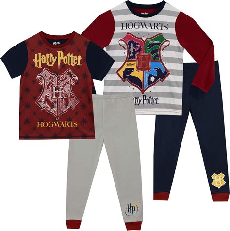 Sleepwear Boys Harry Potter Hogwarts Gryffindor Slytherin Magic Pyjamas