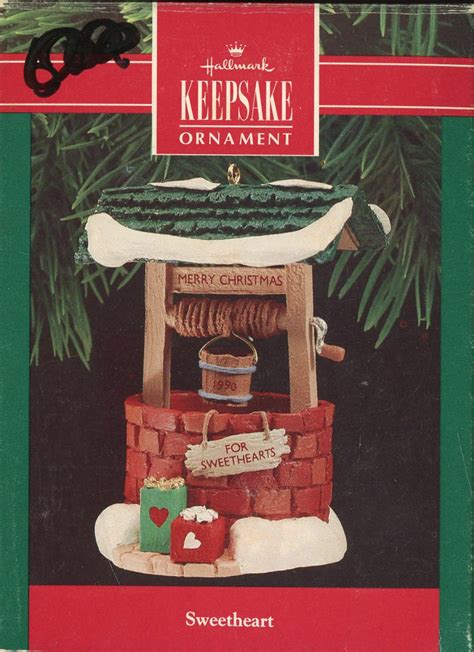 Hallmark Sweetheart 1990 Christmas Keepsake Ornaments Wishing Well Presents