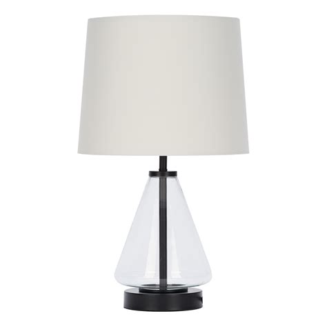 Mainstays Glass with Black Base Table Lamp, 18" H - Walmart.com - Walmart.com