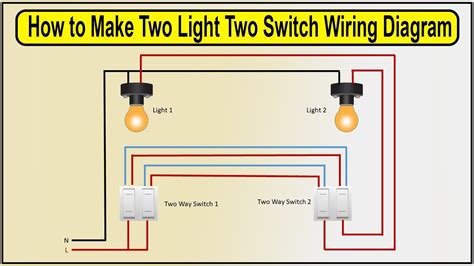 How To Make Two Light Two Switch Wiring Diagram 2 Way Light Switch