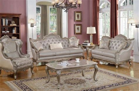 Elegant Traditional Antique Style Sofa And Loveseat Formal
