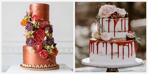 Making a wedding cake is fun, boring, painful, exciting, tiring and something that will fill you with the cake in this instructable is a two tier fruit cake, decorated with gorgeous bright red poppies. 22 Decadent Fall Wedding Cakes - Gorgeous Fall Wedding ...