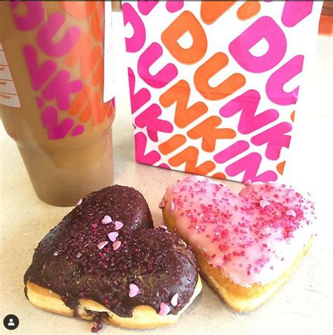 Dunkin Heart Shaped Valentines Donuts Chocolate Topping Chocolate