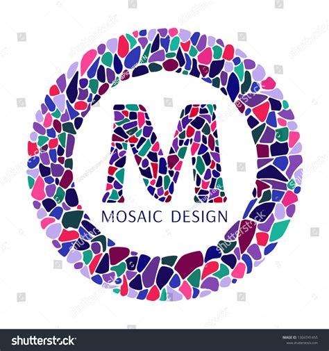 Letter M Mosaic Design Logo Multicolored Stock Vector Royalty Free