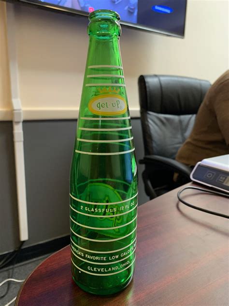 Vintage Soda Pop Bottle Get Up 12oz King Size Green Glass Esale