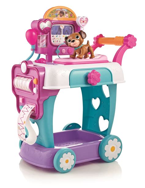 doc mcstuffins toy hospital care cart lights and sounds doctor pretend play set includes findo