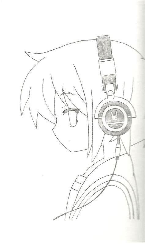 Girl With Headphones Drawing At Getdrawings Free Download