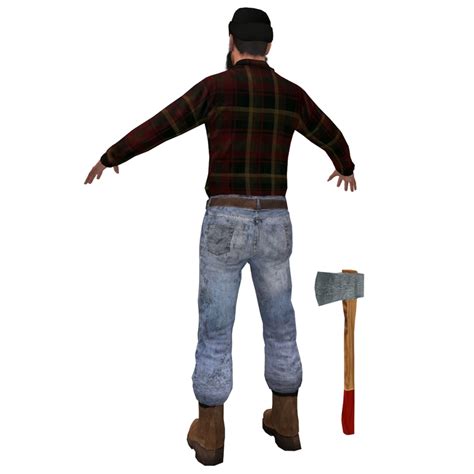 Rigged Lumberjack Man 3d Model