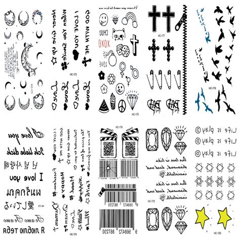 10pcs Tattoo Sleeve Body Art Sex Products Black White Sketch Figure Pictures Water Transfer