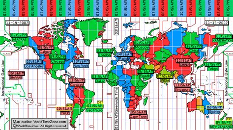 Standard Time Zones Map Of The World