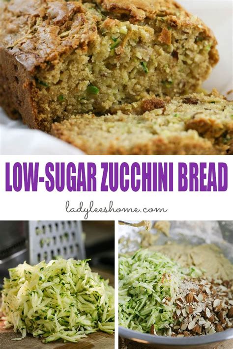 2 cups grated zucchini (1 large zucchini) ½ cup butter (1 stick) at room temperature 1 cup white sugar 2 large eggs, lightly beaten 1 ½ cups better for bread flour *measured correctly 1 ½ tsp baking powder 1 tsp baking soda ½ tsp salt 1 tsp vanilla. Low Sugar Zucchini Bread Recipe | Lady Lee's Home
