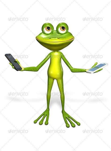 Frog With A Smartphone By Brux Graphicriver In 2020 Frog 3d
