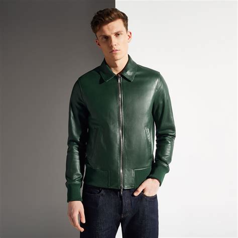 Lyst Bally Reversible Leather Jacket In Green For Men