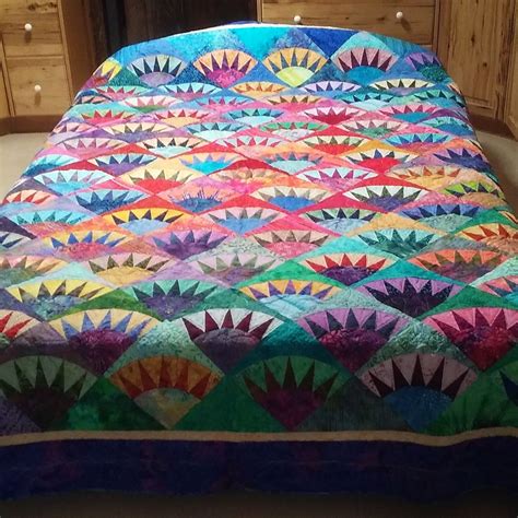 King Queen Size Quilt In Batiks New York Beauty Etsy New York