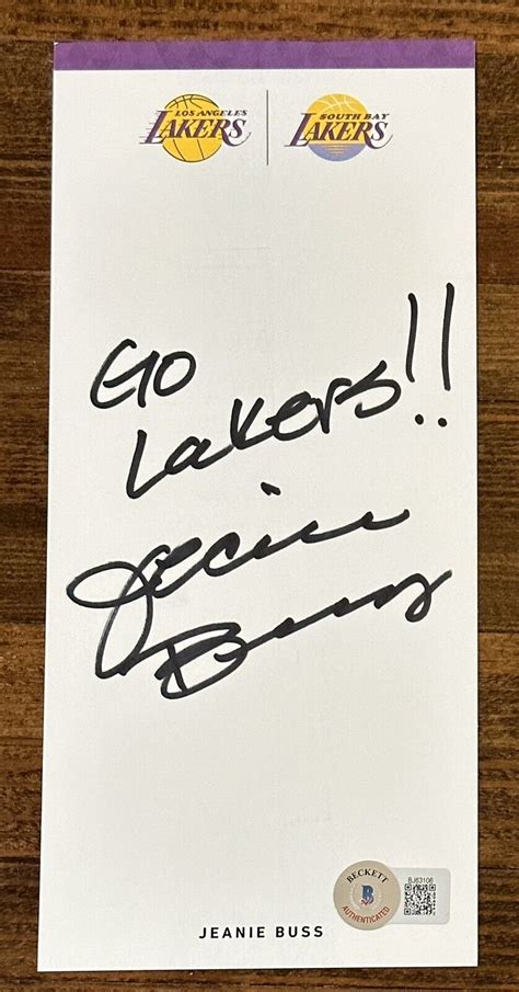 Jeanie Buss Los Angeles Lakers Signed Card Beckett Bas Certified Coa