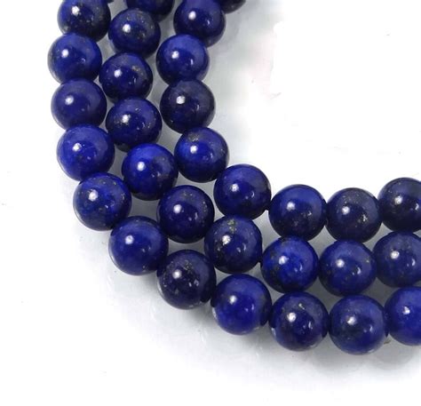 6mm Natural Indigo Lapis Lazuli Round Beads Full 16 Inches Etsy
