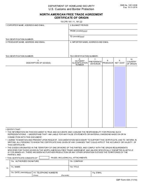 Certificate Of Origin Form Template 1 Templates Example Templates