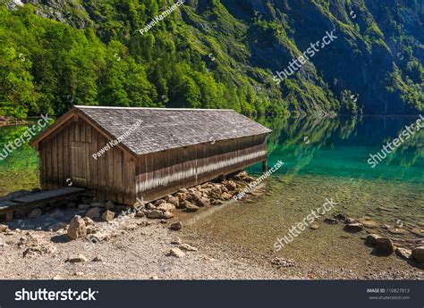 Boathouse On The Shore Of Obersee Lake Berchtesgaden National Park