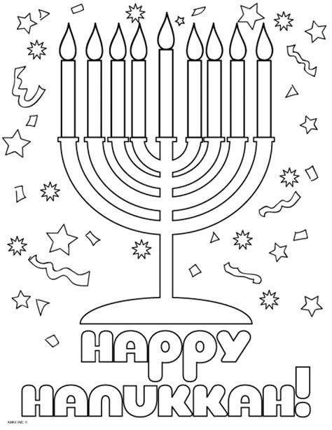 Hanukkah Printable Coloring Pages