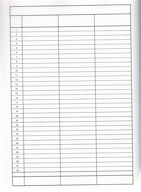 Blank 3 Column Spreadsheet Template Printable Graph Paper Templates