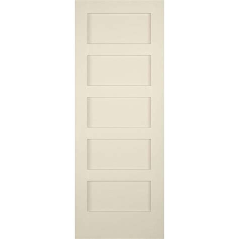 Builders Choice 30 In X 80 In 5 Panel Shaker Solid Core Primed Pine