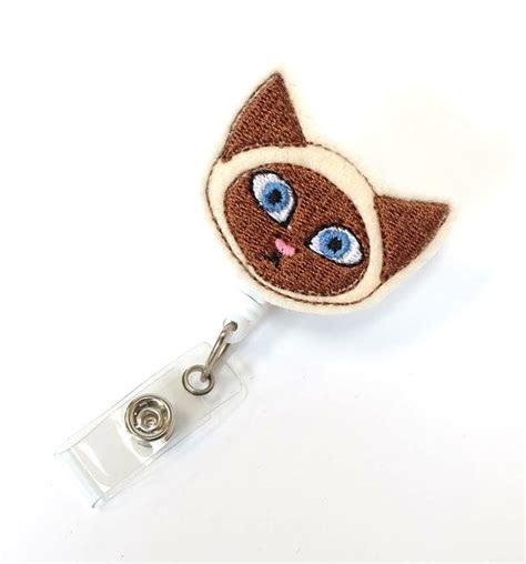 Siamese Cat Kitty Name Badge Holder Cute Badge Reel Badge Holders