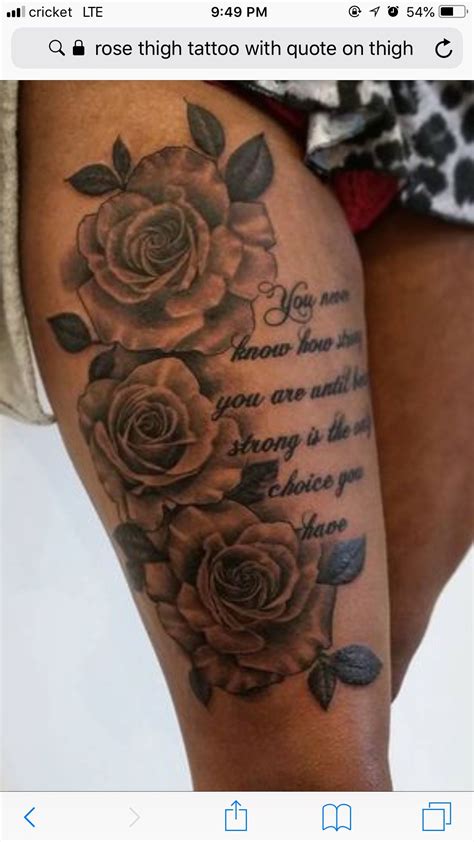 The best choice of floral tattoo for girls is the rose flower, it looks very classic and fits the thigh very well due to their soft petals designs. Pin by Juliee Brooks on Tattoos☺️ in 2020 | Rose tattoo ...