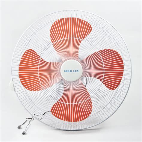 Gold Lux 20 Inch Wall Fan 3 Speeds White And Orange Blade
