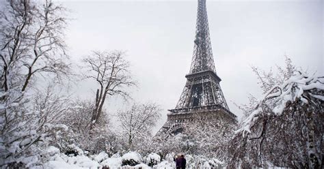 Eiffel Tower Closed As Heavy Snow Pummels France