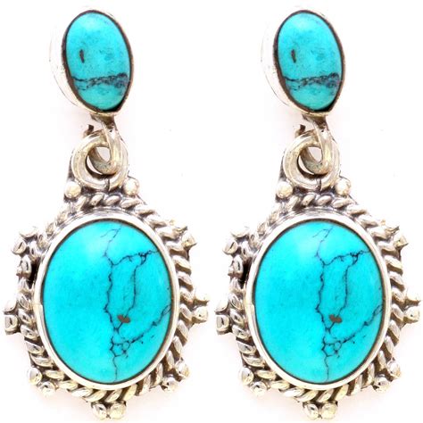 Turquoise Earrings Exotic India Art
