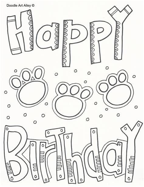About happy birthday puppy coloring page. Pet Birthday Coloring Pages - Doodle Art Alley