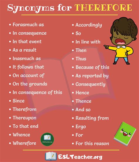 Therefore Synonyms 30 Interesting Ways To Say Therefore Esl Teachers
