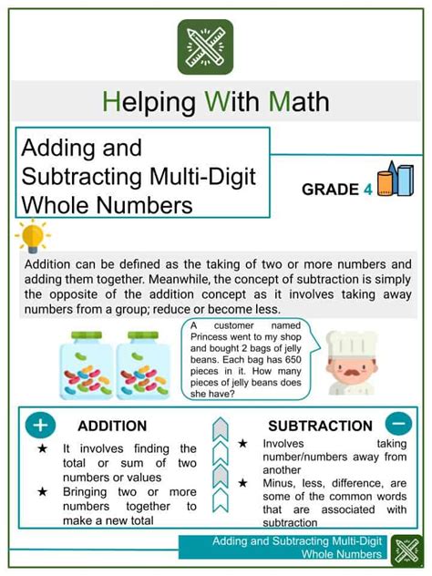 Adding And Subtracting Multi Digit Whole Numbers Helping With Math