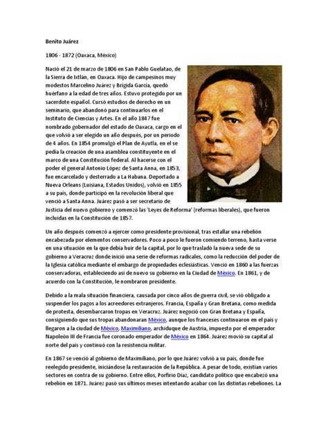 Autobiografia Benito Juarez