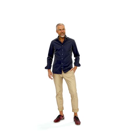 Standing Smiling Casual Man CMan0337-HD2-O01P01-S 3D